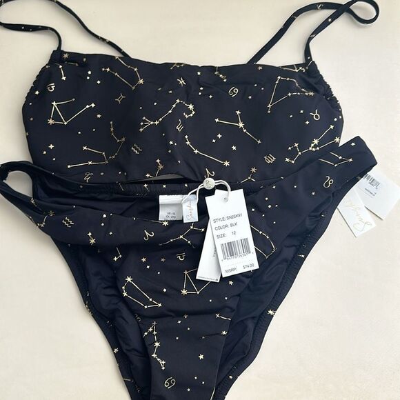 Sunshine 79 Zodiac Bralette Top and hipster bottom set - Picture 2 of 3